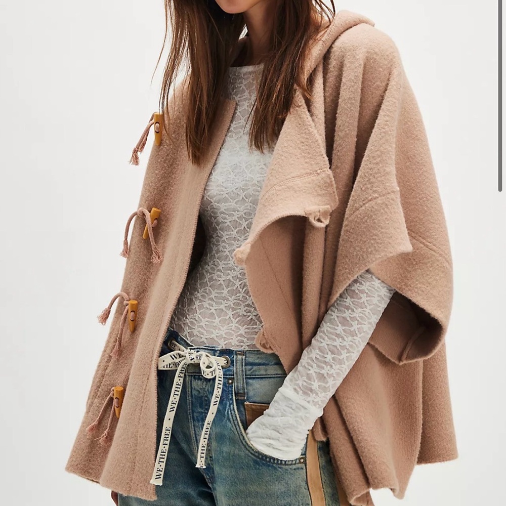 Cozy Hooded Toggle Poncho